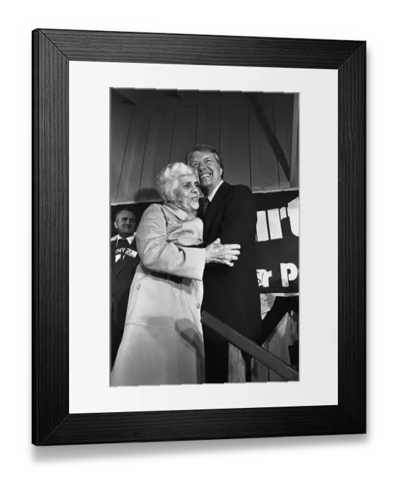 Framed Print : President Carter Hugging His Mother Framed Print : President Carter Hugging His Mother