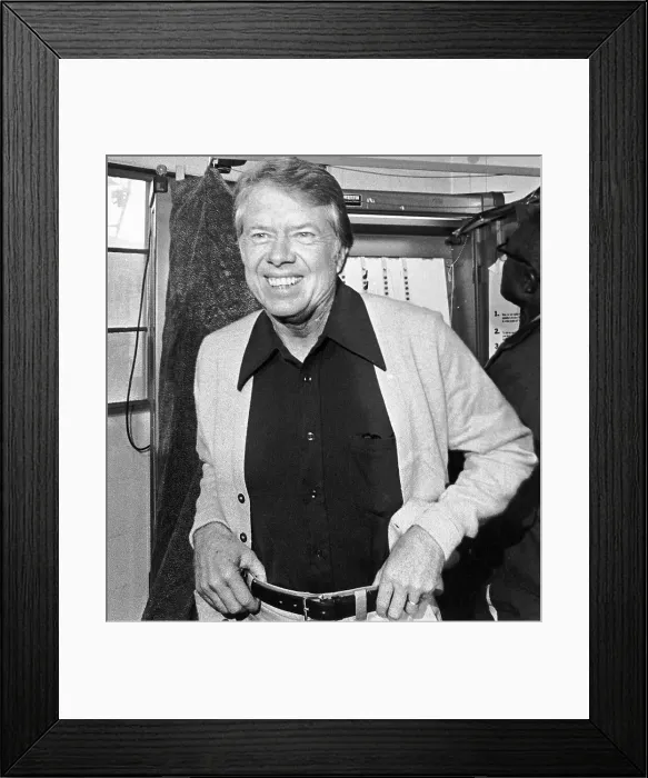 Framed Print : Jimmy Carter Smiles Leaving Voting Booth Framed Print : Jimmy Carter Smiles Leaving Voting Booth