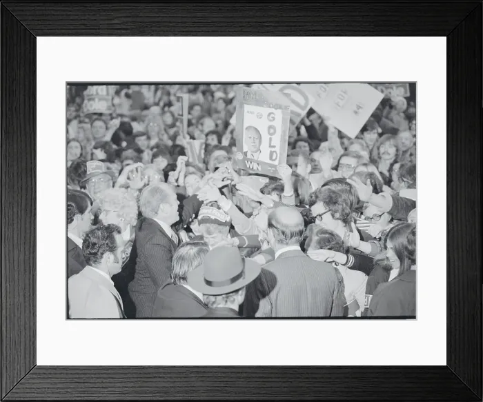 Framed Print : President Gerald Ford Surrounded by Supporters Framed Print : President Gerald Ford Surrounded by Supporters