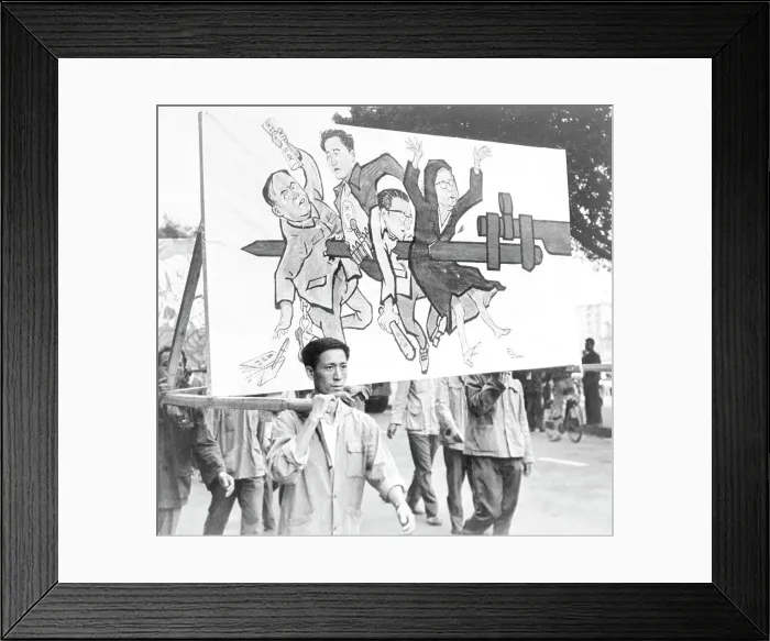 Framed Print : Canton Residents Protesting Against Mao Framed Print : Canton Residents Protesting Against Mao