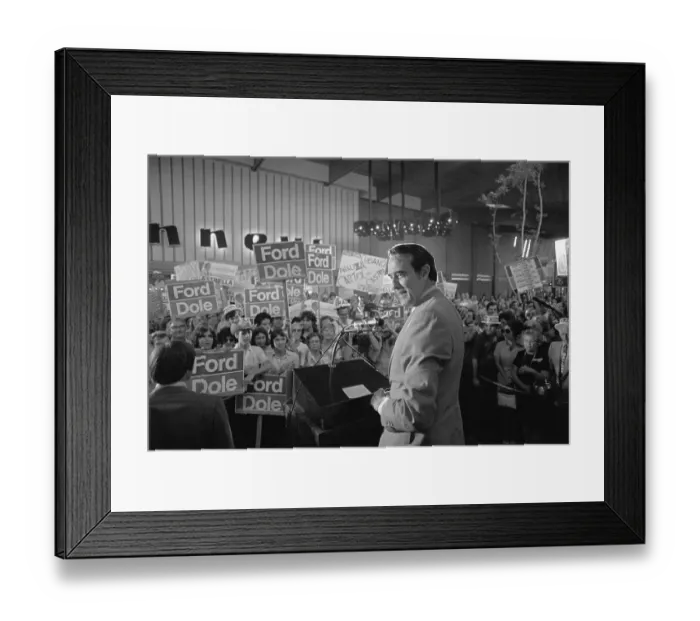 Framed Print : Bob Dole Making Speech in Shopping Center Framed Print : Bob Dole Making Speech in Shopping Center