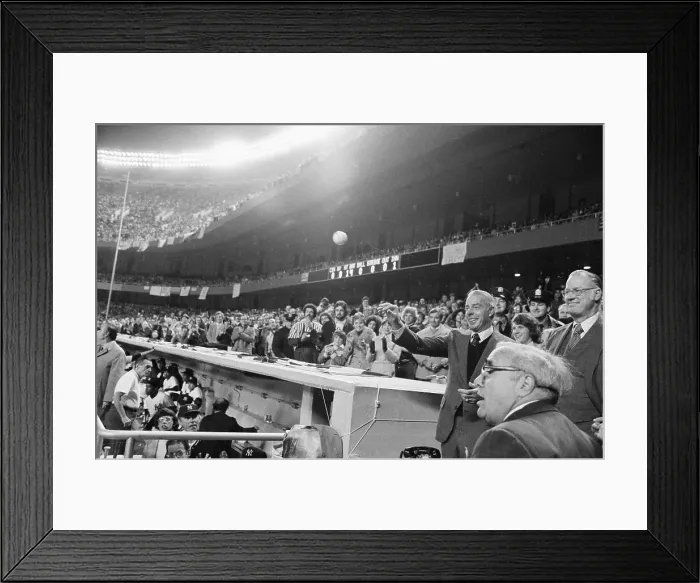 Framed Print : Joe DiMaggio Throwing Out First Ball in World Series