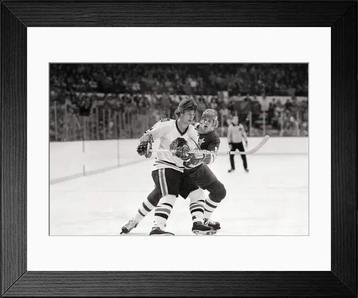 Framed Print : Bobby Orr And Steve Jensen Keeping in Check Framed Print : Bobby Orr And Steve Jensen Keeping in Check