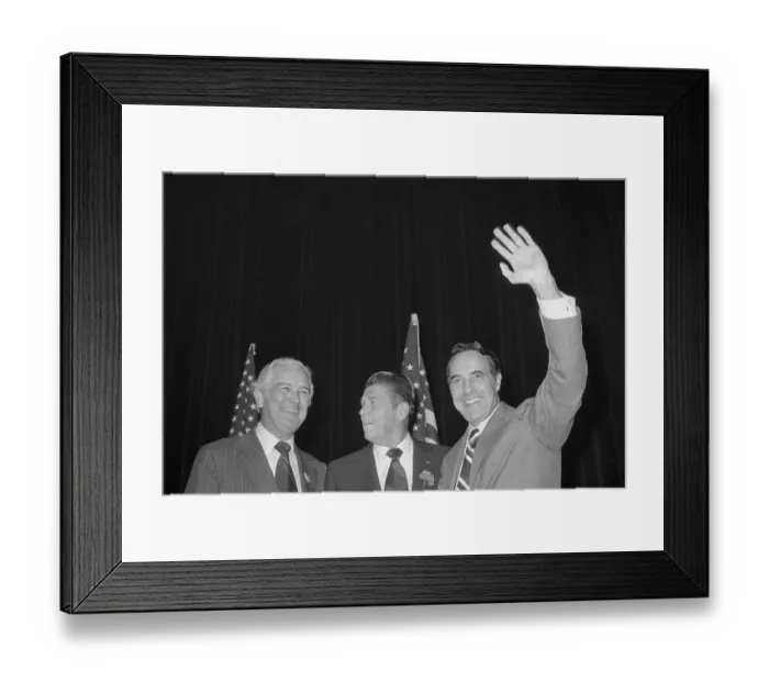 Framed Print : Ronald Reagan and Peers near American Flag Framed Print : Ronald Reagan and Peers near American Flag