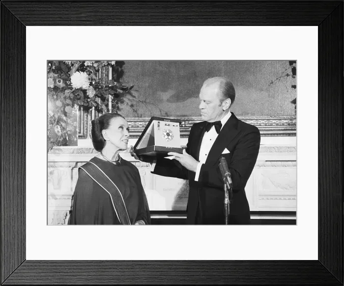 Framed Print : President Ford Gives Martha Graham Medal Framed Print : President Ford Gives Martha Graham Medal
