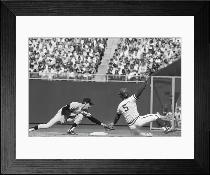 Framed Print : Fred Stanley Tagging Out George Brett Framed Print : Fred Stanley Tagging Out George Brett