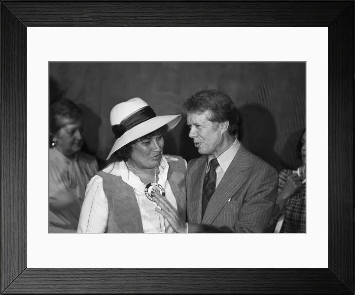 Framed Print : President Jimmy Carter Having Conversation with Bella Abzug