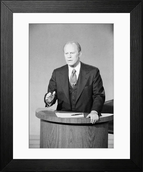Framed Print : President Gerald Ford at a Presidential Debate Framed Print : President Gerald Ford at a Presidential Debate