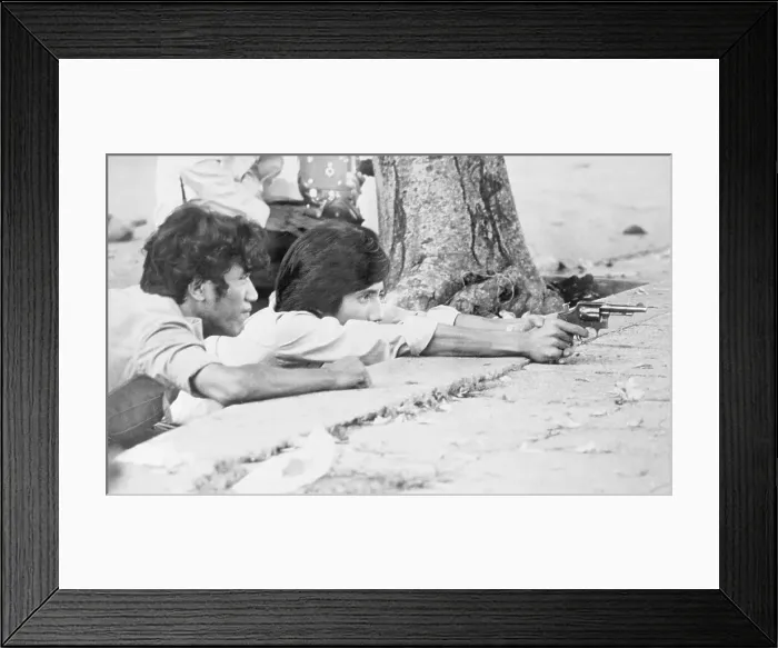 Framed Print : Armed Students Huddling Framed Print : Armed Students Huddling