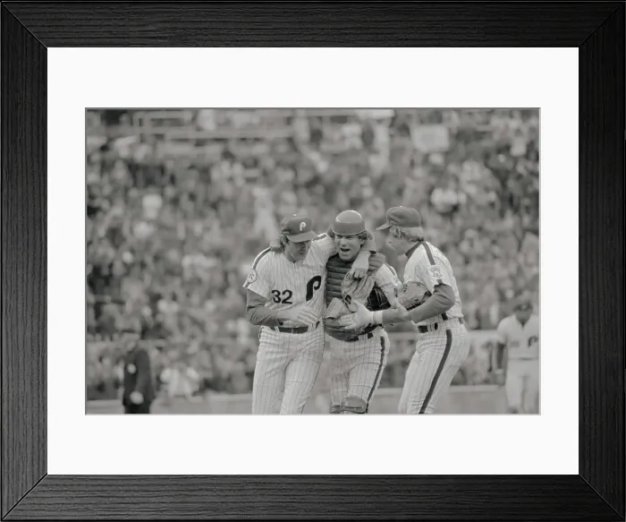 Framed Print : Phillies Players Celebrating Victory Framed Print : Phillies Players Celebrating Victory