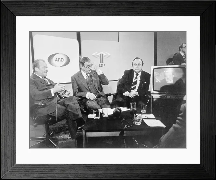 Framed Print : Willy Brandt and Others at TV Interview Framed Print : Willy Brandt and Others at TV Interview