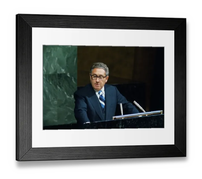 Framed Print : Henry Kissinger Addressing World Body Framed Print : Henry Kissinger Addressing World Body