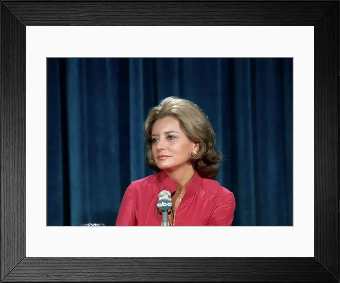 Framed Print : Barbara Walters at Microphone Framed Print : Barbara Walters at Microphone
