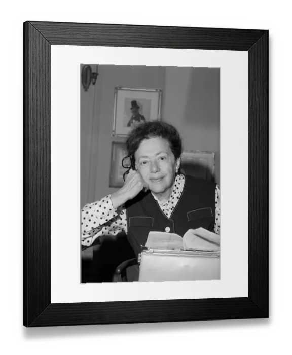 Framed Print : Author Diana Trilling Pauses In Her Work Framed Print : Author Diana Trilling Pauses In Her Work
