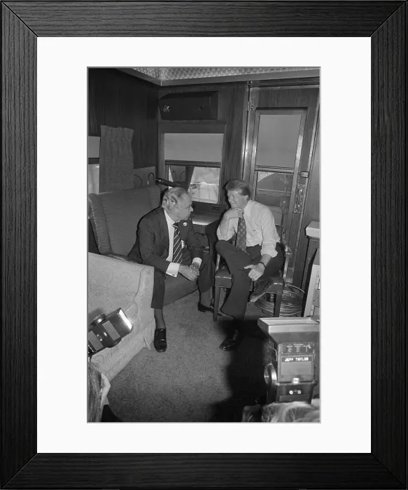 Framed Print : Jimmy Carter and Robert Strauss Sitting and Talking Together