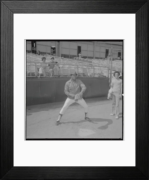 Framed Print : Willie Mays Doing Stretch Exercises Framed Print : Willie Mays Doing Stretch Exercises