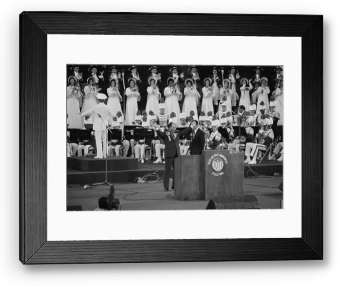 Framed Print : Sun Myung Moon at Festival Framed Print : Sun Myung Moon at Festival