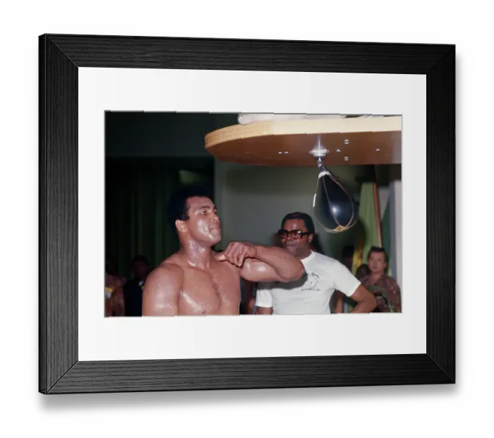 Framed Print : Muhammad Ali Working Out with Punching Bag Framed Print : Muhammad Ali Working Out with Punching Bag