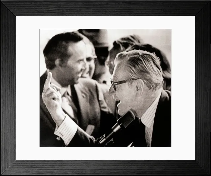 Framed Print : Nelson Rockefeller Flips Off Hecklers Framed Print : Nelson Rockefeller Flips Off Hecklers