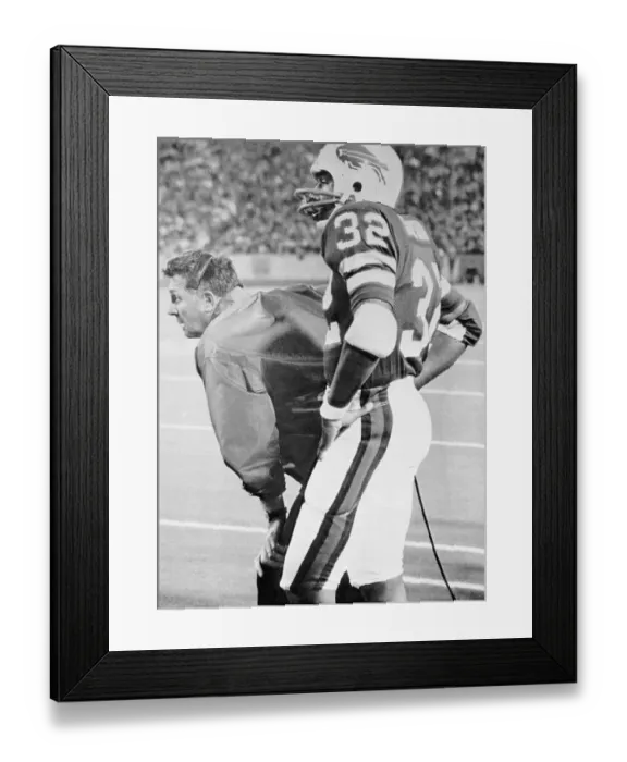 Framed Print : O.J. Simpson and Bill's Coach Lou Saban Framed Print : O.J. Simpson and Bill's Coach Lou Saban