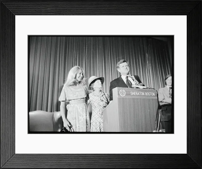 Framed Print : Edward Kennedy with Wife and Mother During Speech Framed Print : Edward Kennedy with Wife and Mother During Speech