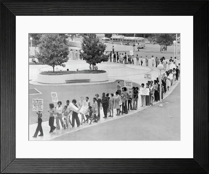 Framed Print : Protest Outside Fresno County Courthouse
