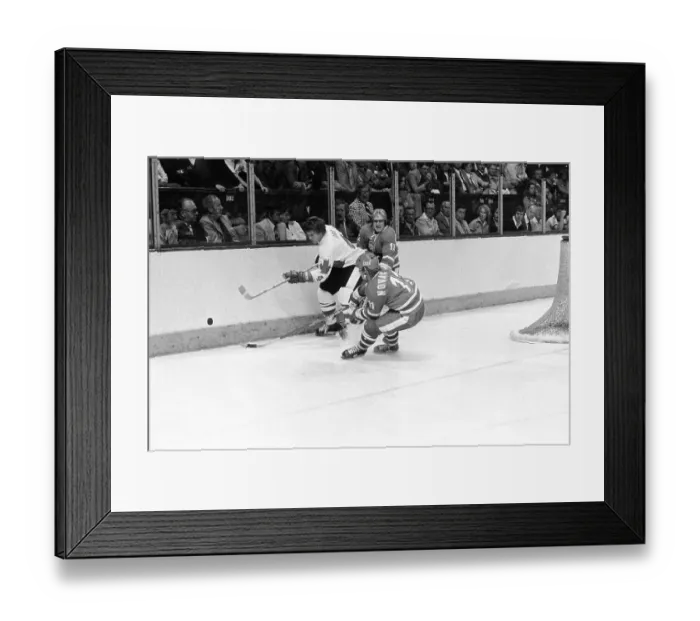 Framed Print : Bobby Orr Being Chased in Hockey Game Framed Print : Bobby Orr Being Chased in Hockey Game