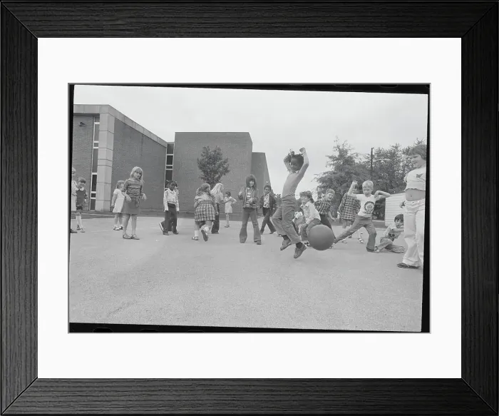 Framed Print : Youngsters During Recess in the School Park Framed Print : Youngsters During Recess in the School Park
