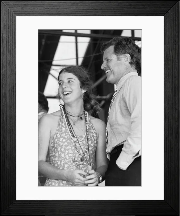 Framed Print : Edward M. Kennedy Laughing with Niece Caroline Kennedy