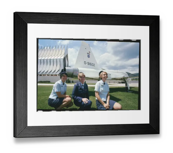 Framed Print : Air Force Women on Runway Framed Print : Air Force Women on Runway