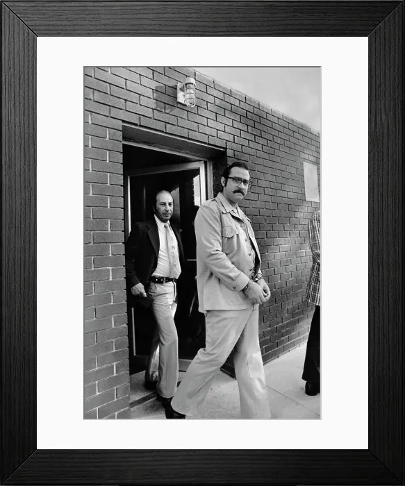 Framed Print : Handcuffed Kidnapper Leaving Jail Framed Print : Handcuffed Kidnapper Leaving Jail