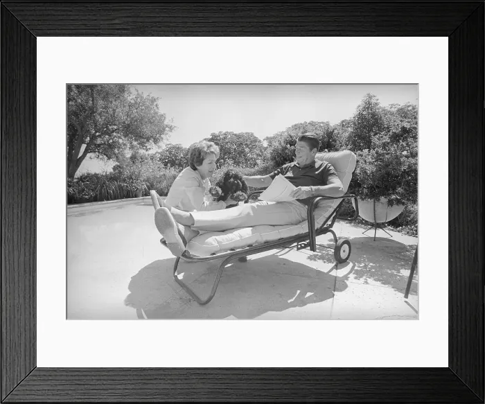 Framed Print : Ronald Reagan Relaxing with Wife Framed Print : Ronald Reagan Relaxing with Wife