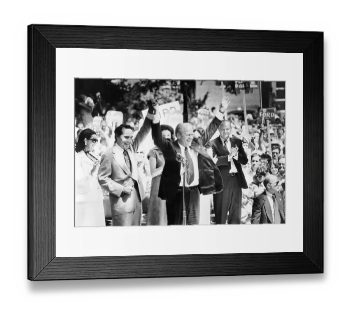 Framed Print : Bob Dole and Gerald Ford Raising Arms Together Framed Print : Bob Dole and Gerald Ford Raising Arms Together