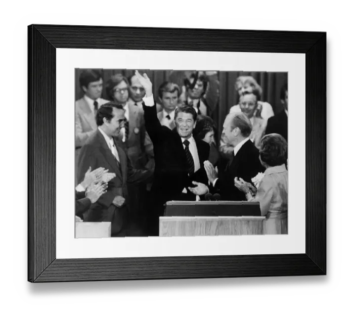 Framed Print : Ronald Reagan Waving His Hand Framed Print : Ronald Reagan Waving His Hand