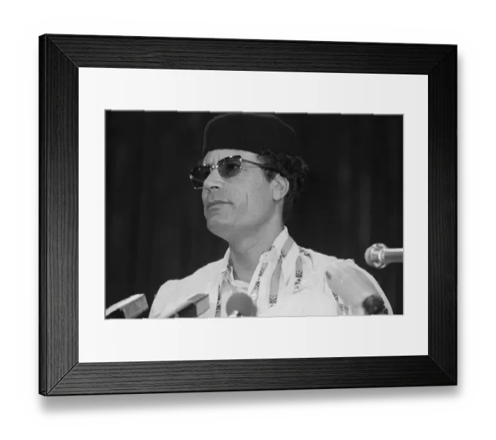 Framed Print : Qaddafi Speaking at Summit Framed Print : Qaddafi Speaking at Summit