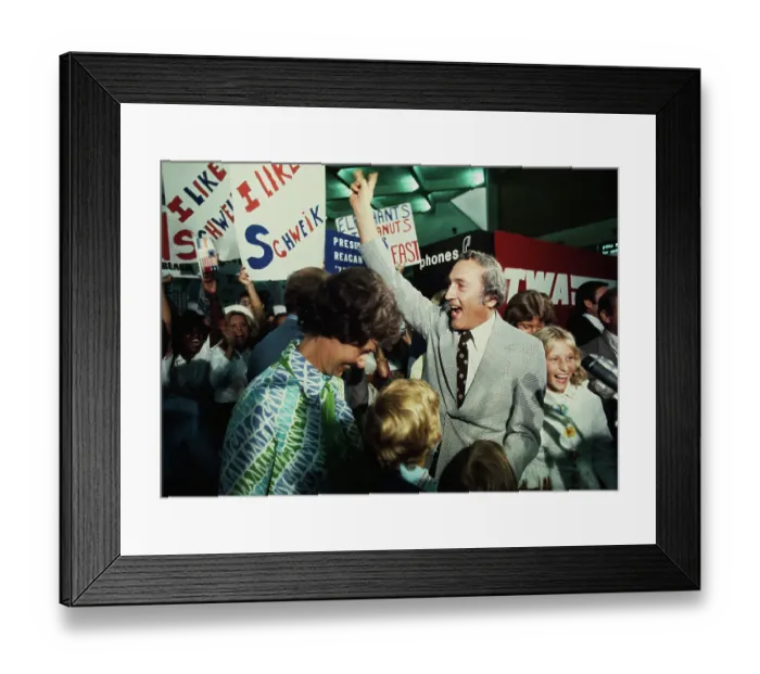 Framed Print : Senator Schweiker With Fans Framed Print : Senator Schweiker With Fans