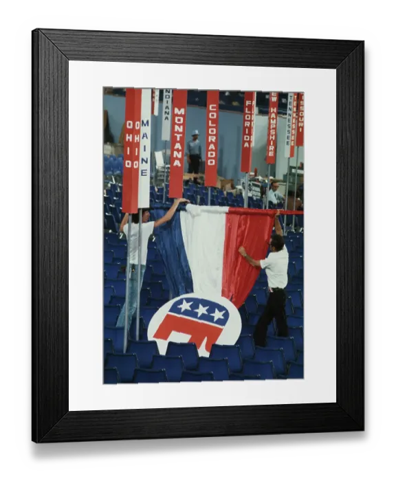 Framed Print : Preparations For Republican National Convention, 1976 Framed Print : Preparations For Republican National Convention, 1976