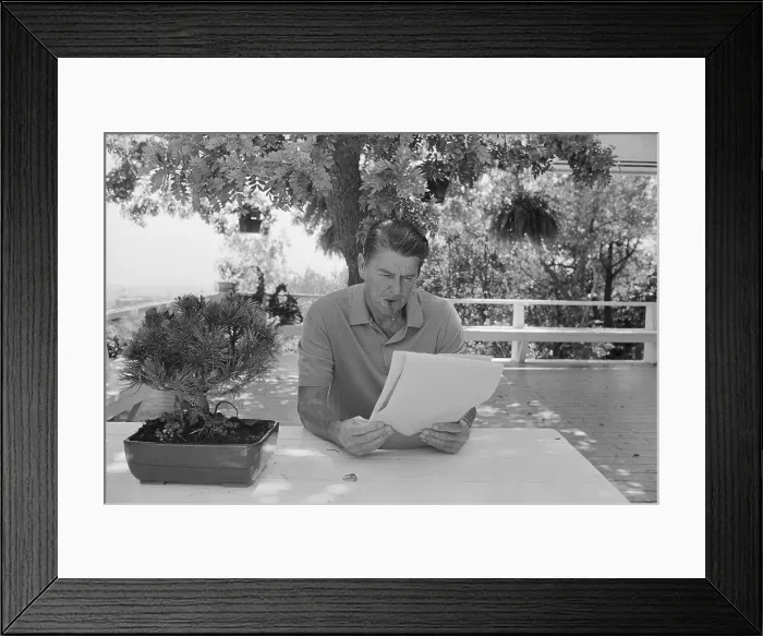 Framed Print : Ronald Reagan Thinking of a Speech Framed Print : Ronald Reagan Thinking of a Speech