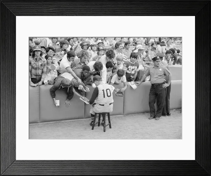 Framed Print : Children in Stands Get Lloyd Waner's Autograph Framed Print : Children in Stands Get Lloyd Waner's Autograph