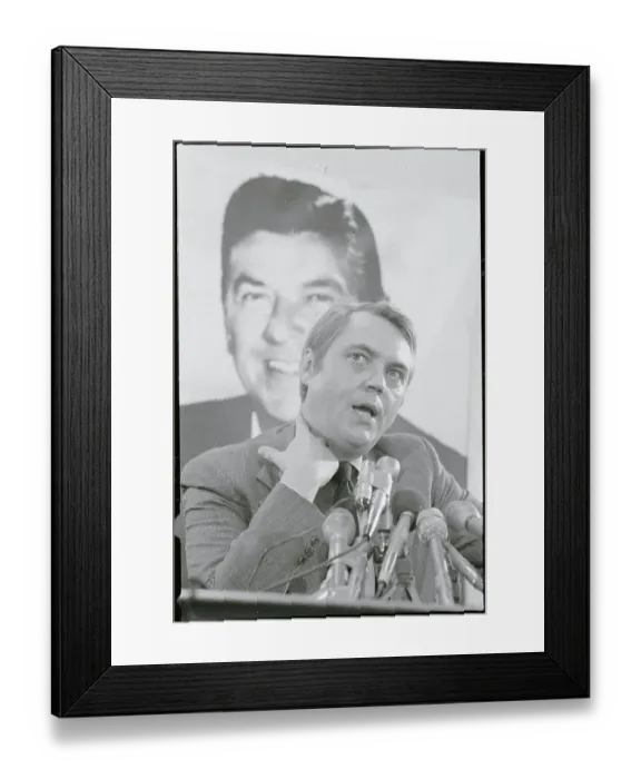 Framed Print : Republican Campaign Manager John Sears at Microphone