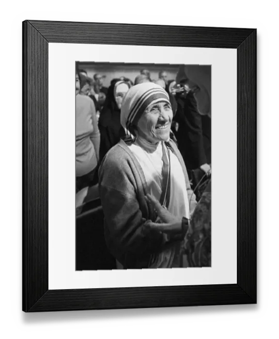 Framed Print : Mother Teresa Attending a Symposium Framed Print : Mother Teresa Attending a Symposium