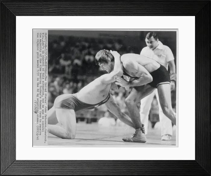 Framed Print : Wrestling Match During Olympics Framed Print : Wrestling Match During Olympics