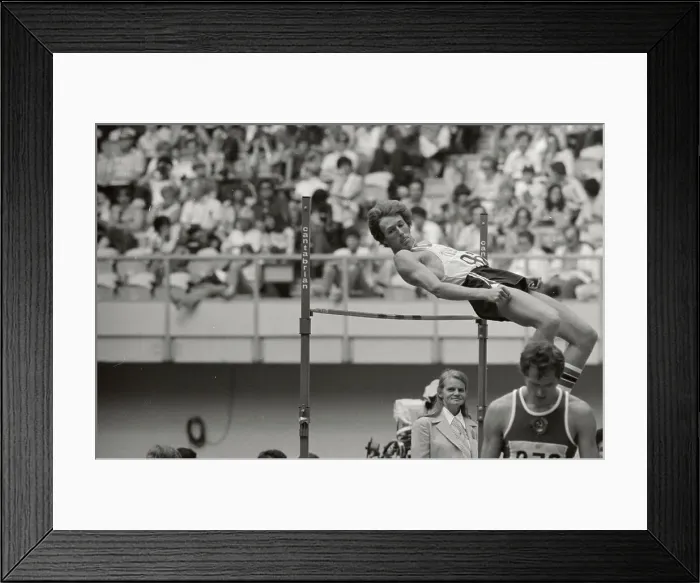 Framed Print : Dwight Stones Performing High Jump Framed Print : Dwight Stones Performing High Jump