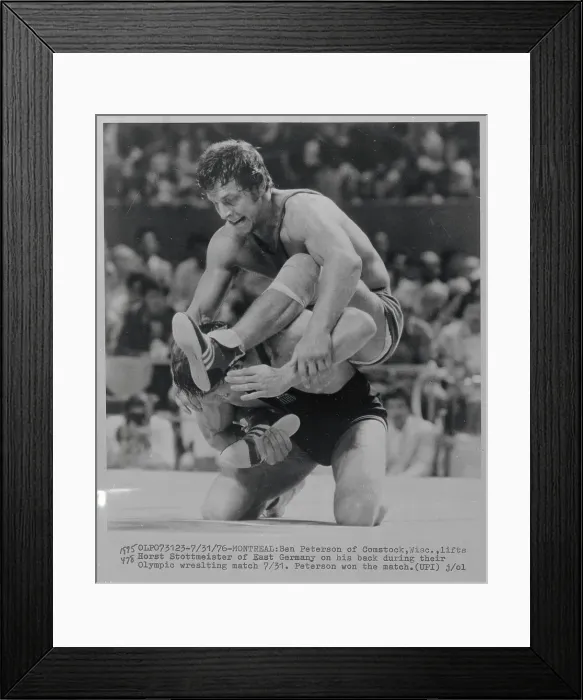 Framed Print : Wrestling Match During Olympics Framed Print : Wrestling Match During Olympics