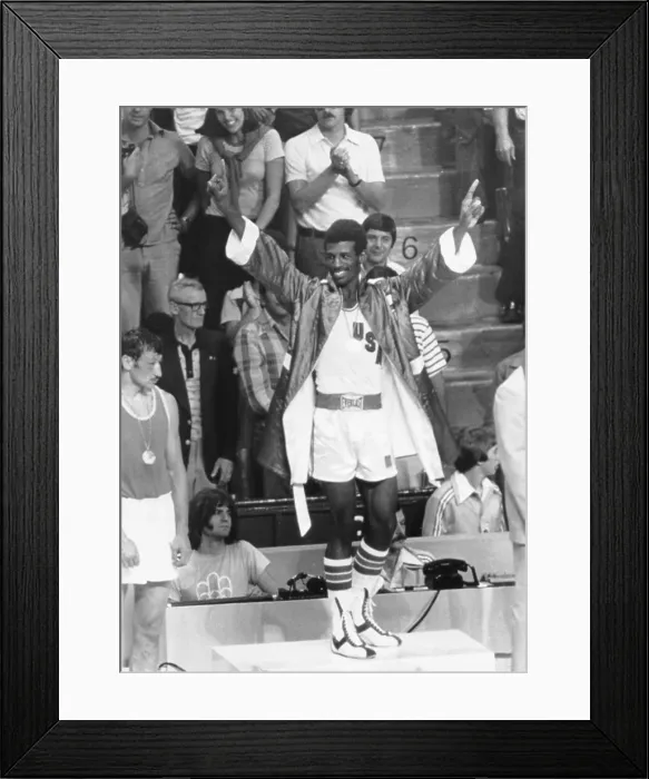Framed Print : Leon Spinks Receiving Gold Medal Framed Print : Leon Spinks Receiving Gold Medal