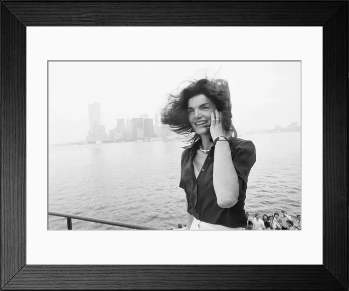 Framed Print : Jacqueline Kennedy Onassis on New York Harbor Framed Print : Jacqueline Kennedy Onassis on New York Harbor