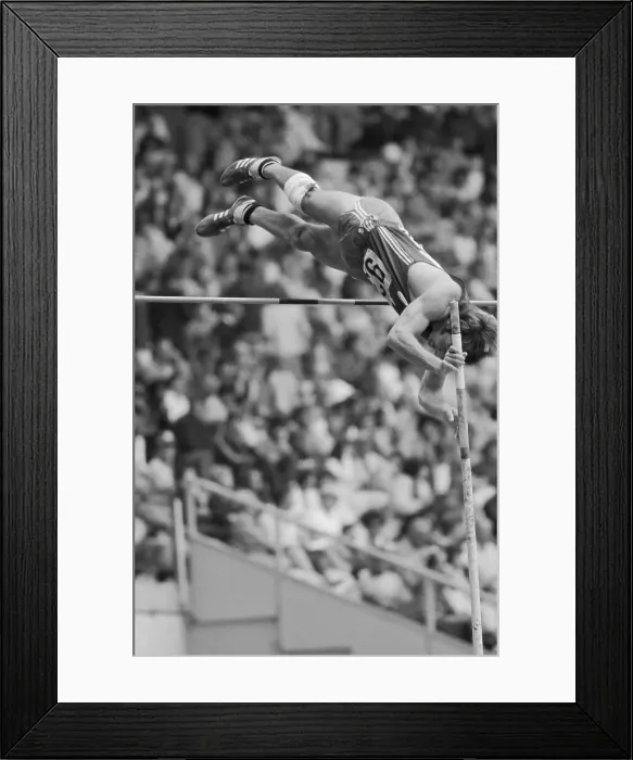 Framed Print : Bruce Jenner Clearing a Bar Framed Print : Bruce Jenner Clearing a Bar