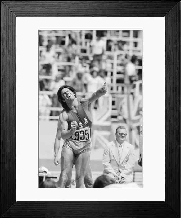 Framed Print : Bruce Jenner Throwing Shot Put During Montreal Olympics Framed Print : Bruce Jenner Throwing Shot Put During Montreal Olympics