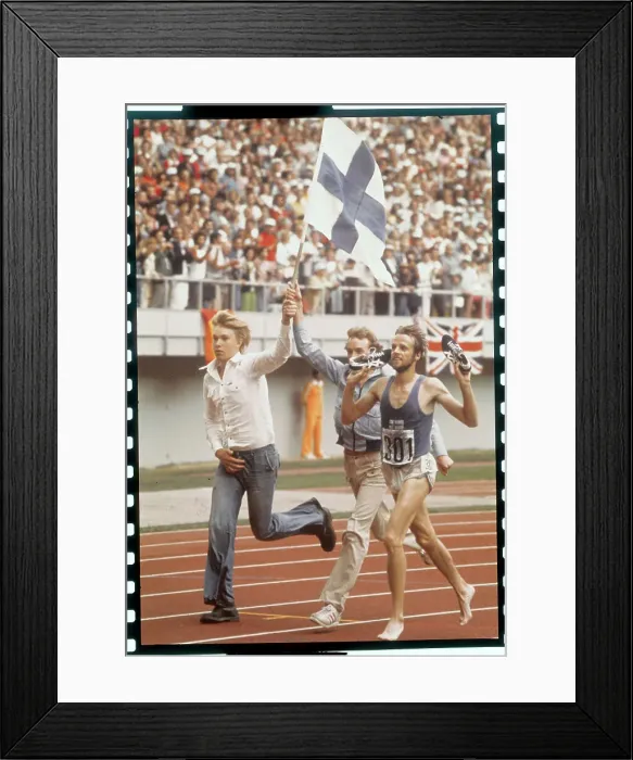 Framed Print : Lasse Viren and Friends on Victory Run Framed Print : Lasse Viren and Friends on Victory Run