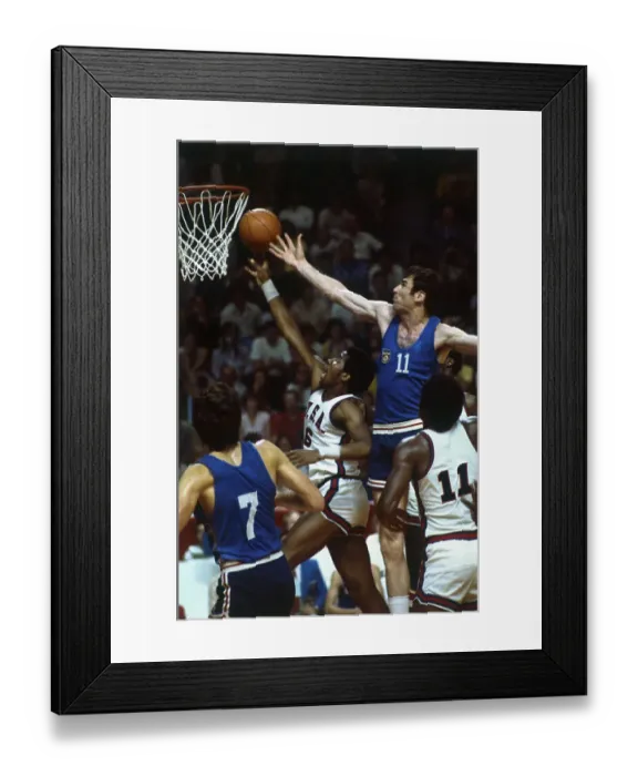 Framed Print : Basketball Players at the Net Framed Print : Basketball Players at the Net